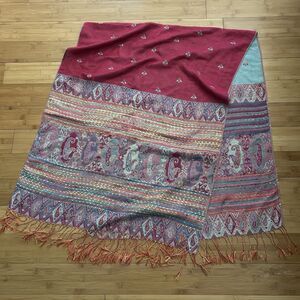 Womens Pashmina‎ Boho Wide Scarf Shawl Hippie Colorful Tassel